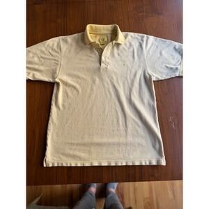 Vintage Duck Head Striped Short Sleeve Polo Shirt Yellow - Size Medium